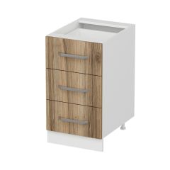 Minar Mutfak Alt Modül 3Ç Nray 45Cm Dolap Beyaz/Dore - D1