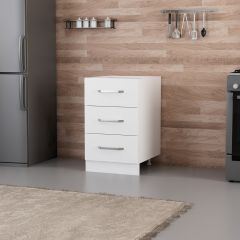 Minar Mutfak Alt Modül 3Ç Nray 50Cm Dolap Beyaz - B1