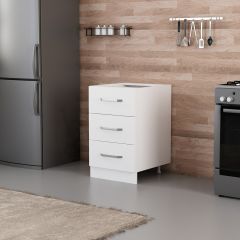 Minar Mutfak Alt Modül 3Ç Nray 50Cm Dolap Beyaz - B1