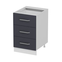 Minar Mutfak Alt Modül 3Ç Nray 50Cm Dolap Beyaz/Antrasit - A1