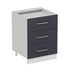 Minar Mutfak Alt Modül 3Ç Nray 60Cm Dolap Beyaz/Antrasit - A1
