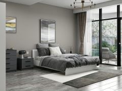 Kale Yatak Odası Set 45 Beyaz Antrasit