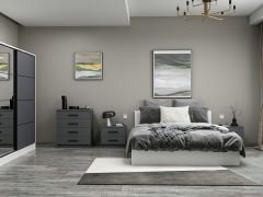 Kale Yatak Odası Set 45 Beyaz Antrasit