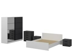 Kale Yatak Odası Set 45 Beyaz Antrasit