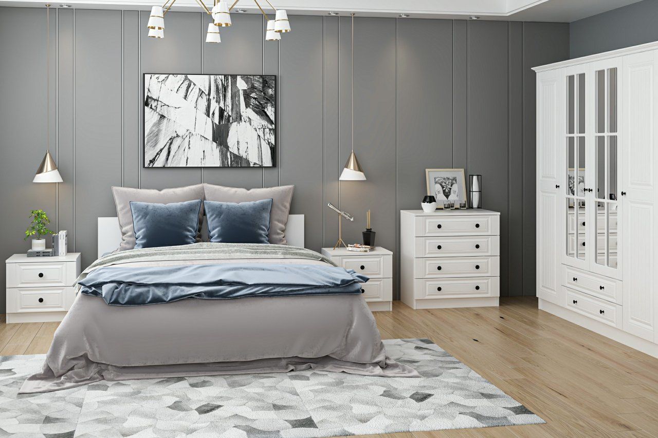 Kale Yatak Odası Set 59 Beyaz Mebran