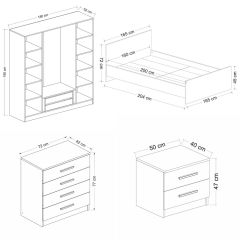 Kale Yatak Odası Set 59 Beyaz Mebran