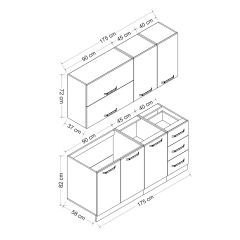 Minar 175 Cm Mutfak Dolabı Beyaz Dore 175-D2