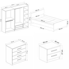 Kale Yatak Odası Set 63 Beyaz Mebran