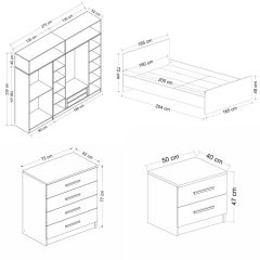 Kale Yatak Odası Set 67 Beyaz Mebran