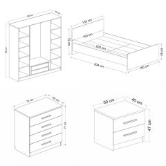 Kale Yatak Odası Set 68 Beyaz Mebran