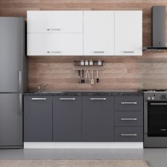 Minar 185 Cm Mutfak Dolabı Beyaz Antrasit 185-A2