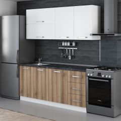 Minar 185 Cm Mutfak Dolabı Beyaz Dore 185-D2