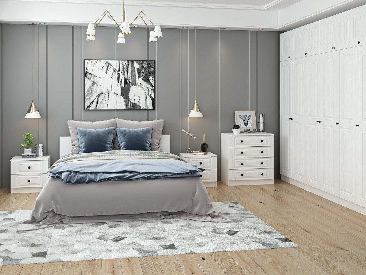 Kale Yatak Odası Set 76 Beyaz Mebran