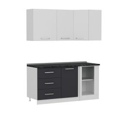 Minar 165Cm Köşe Mutfak Dolabı - Beyaz/Antrasit K165-A2