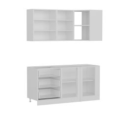 Minar 165Cm Köşe Mutfak Dolabı - Beyaz/Antrasit K165-A2