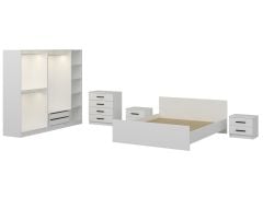 Kale Yatak Odası Set 84 Beyaz Cam Kapak