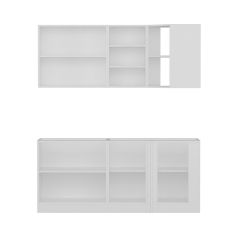 Minar 185Cm Köşe Mutfak Dolabı - Beyaz/Antrasit K185-A2