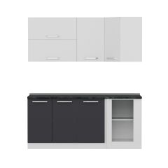 Minar 185Cm Köşe Mutfak Dolabı - Beyaz/Antrasit K185-A3