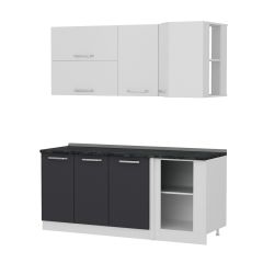 Minar 185Cm Köşe Mutfak Dolabı - Beyaz/Antrasit K185-A3