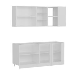 Minar 185Cm Köşe Mutfak Dolabı - Beyaz/Antrasit K185-A3