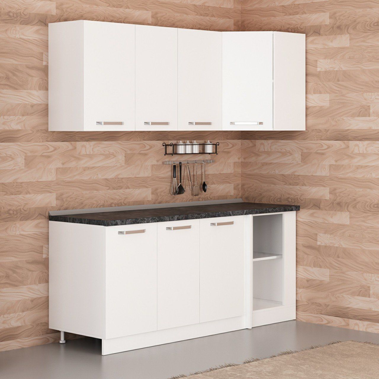 Minar 190Cm Köşe Mutfak Dolabı - Beyaz K190-B1