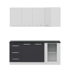 Minar 190Cm Köşe Mutfak Dolabı - Beyaz/Antrasit K190-A2