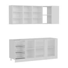 Minar 190Cm Köşe Mutfak Dolabı - Beyaz/Antrasit K190-A2