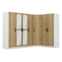 Kale 7 Kapaklı Aynalı 2Ç Köşe Dolap - Dore