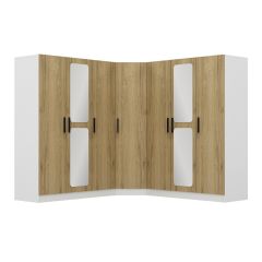 Kale 7 Kapaklı Aynalı 4Ç Köşe Dolap - Dore