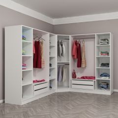 Kale 8 Kapaklı Aynalı 4Ç Köşe Dolap - Dore