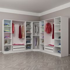 Kale 9 Kapaklı Aynalı 4Ç Köşe Dolap - Dore