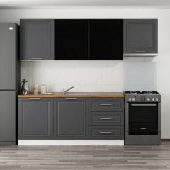 Minar 240 Cm Mbr C+Alm. Cam Mutfak Dolabı Byz Ant 240-Mcacba2