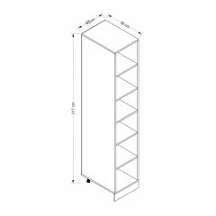 MİNAR 45 CM MUTFAK BOY DOLABI BEYAZ ANTRASİT D45-MCBA1