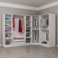 Minar Kale190 7 Kapaklı 2Ç Köşe Dolap Beyaz Mebran