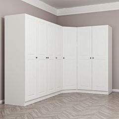 Minar Kale190 7 Kapaklı 2Ç Köşe Dolap Beyaz Mebran