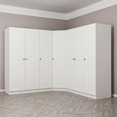 Minar Kale190 7 Kapaklı 4Ç Köşe Dolap Beyaz Mebran