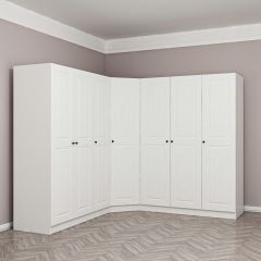 Minar Kale190 7 Kapaklı 4Ç Köşe Dolap Beyaz Mebran