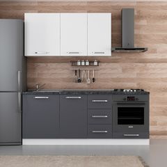 Minar 205 Cm Mutfak Dolabı Beyaz Antrasit 205-A3