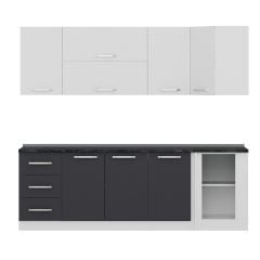 Minar 240Cm Köşe Mutfak Dolabı - Beyaz/Antrasit K240-A3