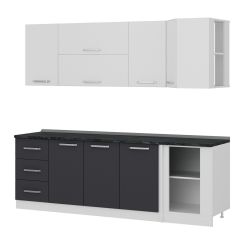 Minar 240Cm Köşe Mutfak Dolabı - Beyaz/Antrasit K240-A3