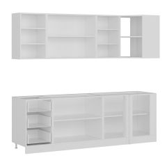 Minar 240Cm Köşe Mutfak Dolabı - Beyaz/Antrasit K240-A3