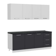 Minar 210 Cm Mutfak Dolabı Beyaz Antrasit 210-A1