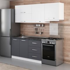 Minar 210 Cm Mutfak Dolabı Beyaz Antrasit 210-A4