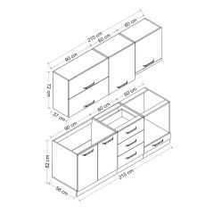 Minar 210 Cm Mutfak Dolabı Beyaz Antrasit 210-A5