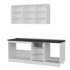 Minar 210 Cm Mutfak Dolabı Beyaz Antrasit 210-A6