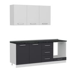 Minar 210 Cm Mutfak Dolabı Beyaz Antrasit 210-A6