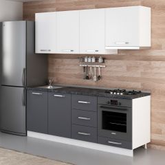 Minar 210 Cm Mutfak Dolabı Beyaz Antrasit 210-A8