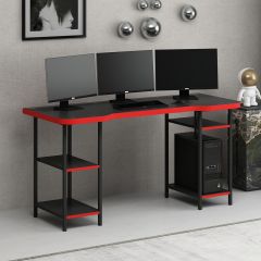 Phoenix Metal Raf Ayaklı Oyuncu Masası RGB Led Işıklı - Set 4