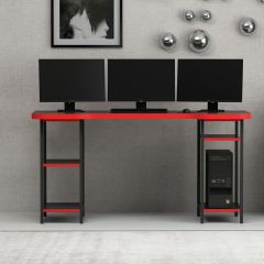 Phoenix Metal Raf Ayaklı Oyuncu Masası RGB Led Işıklı - Set 4