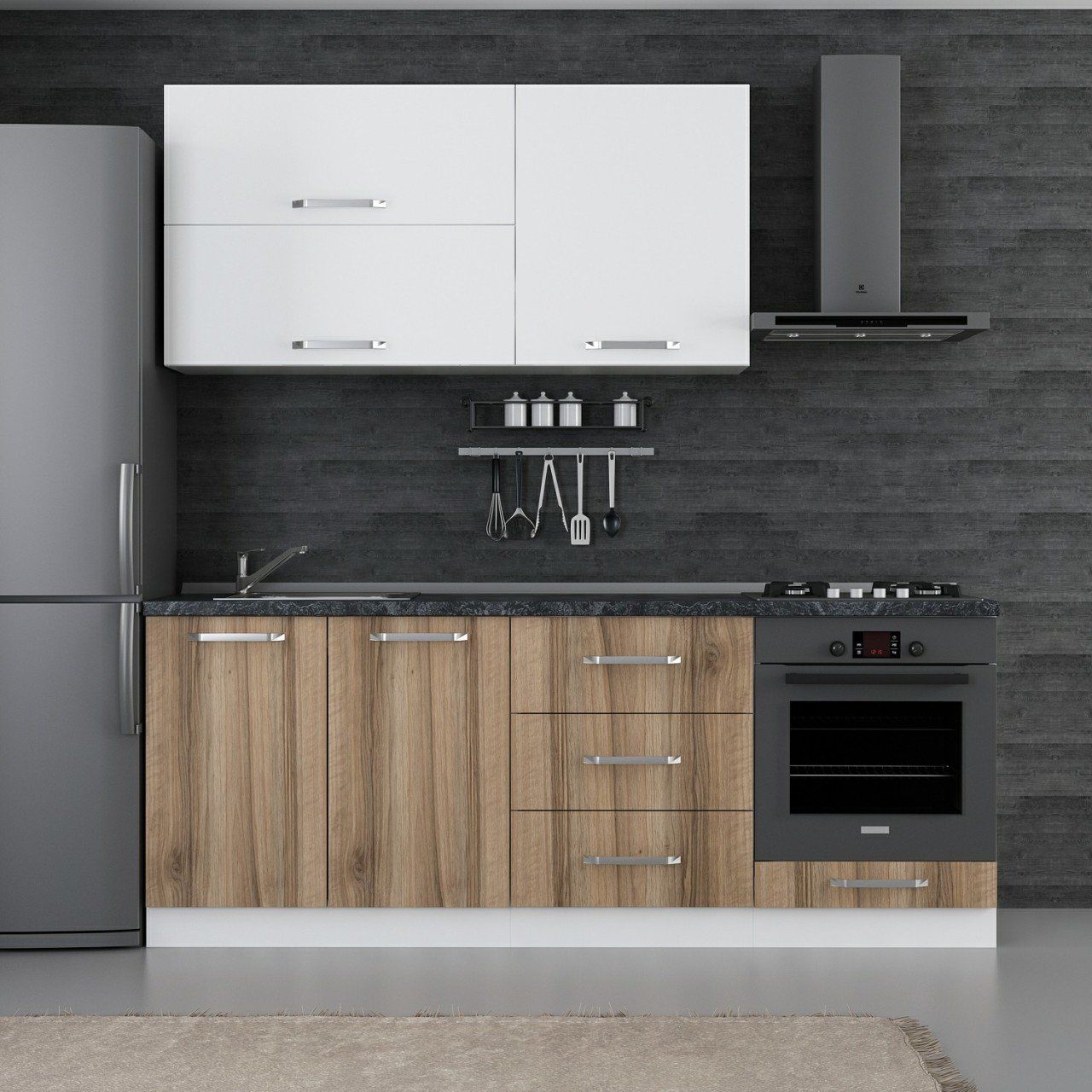 Minar 210 Cm Mutfak Dolabı Beyaz Dore 210-D3